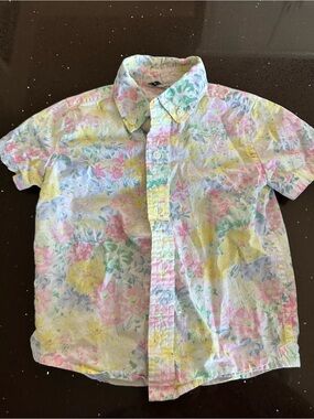 Janie and Jack Pastel Floral Short-Sleeve Button-Down Shirt